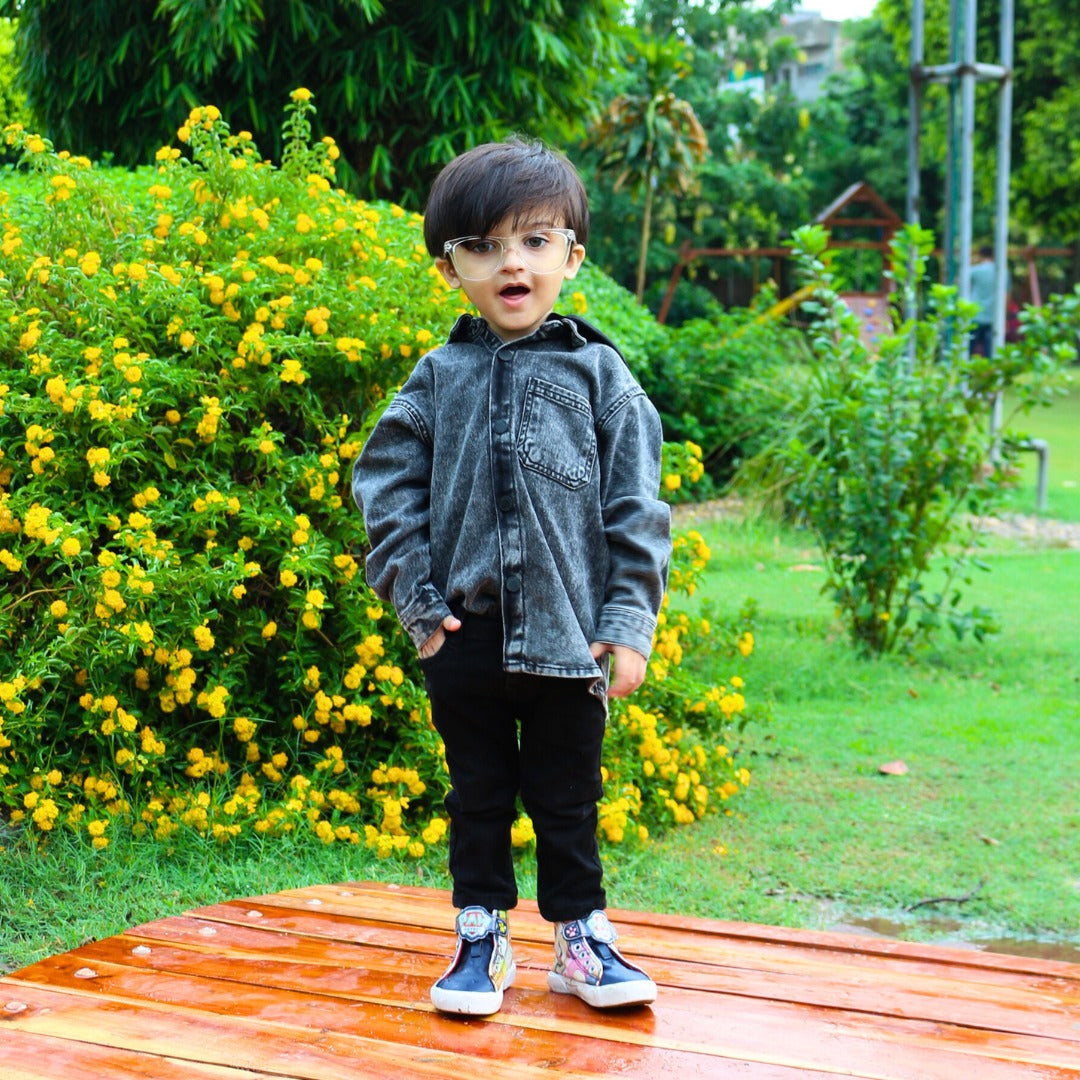 boys denim hood jacket