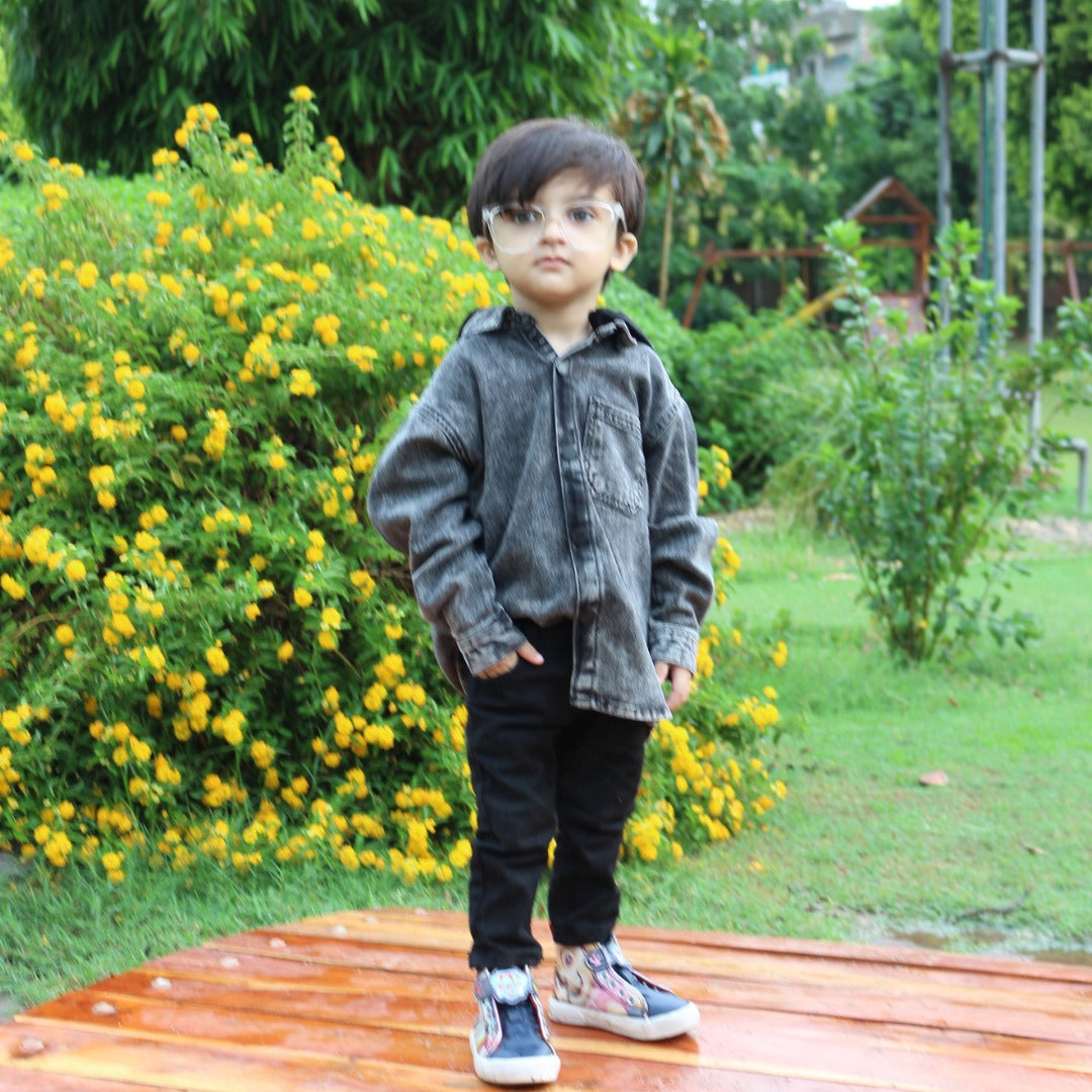 boys denim hood jacket