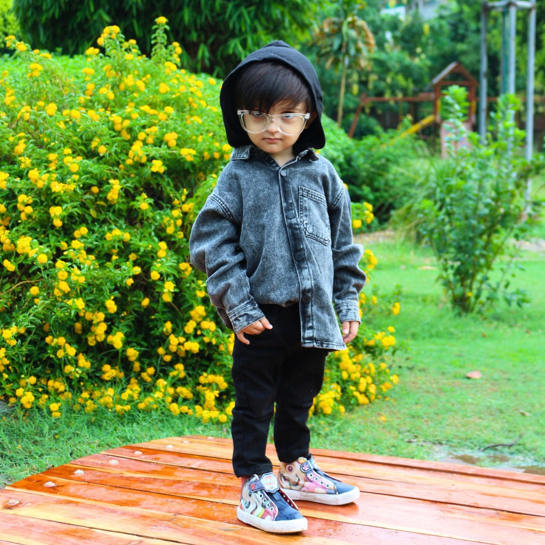 boys denim hood jacket