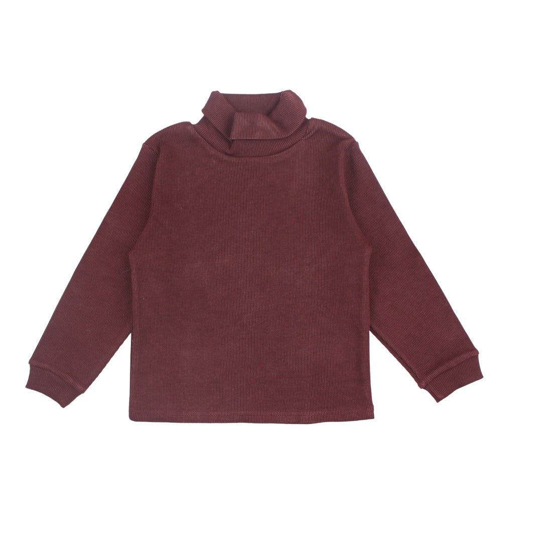 Dull maroon high neck