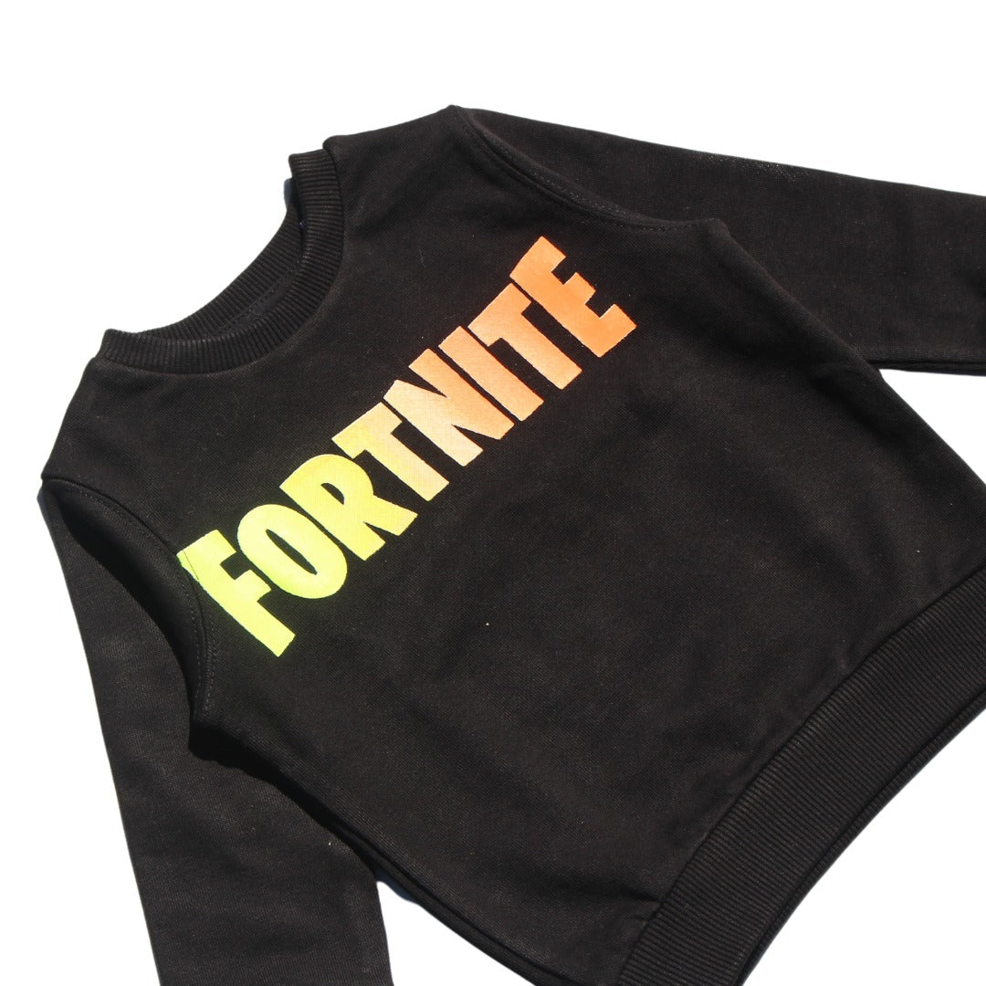 Boys black fortnight sweatshirt