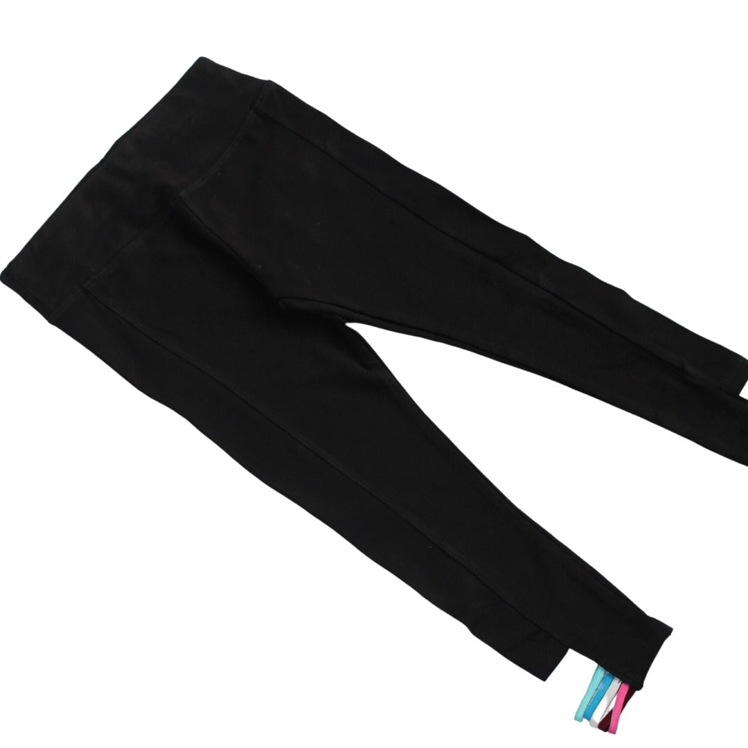 Girls black trouser with rainbow