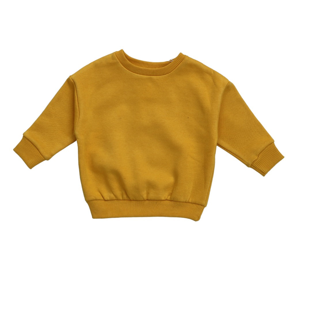 Yellow basic sweat shirt