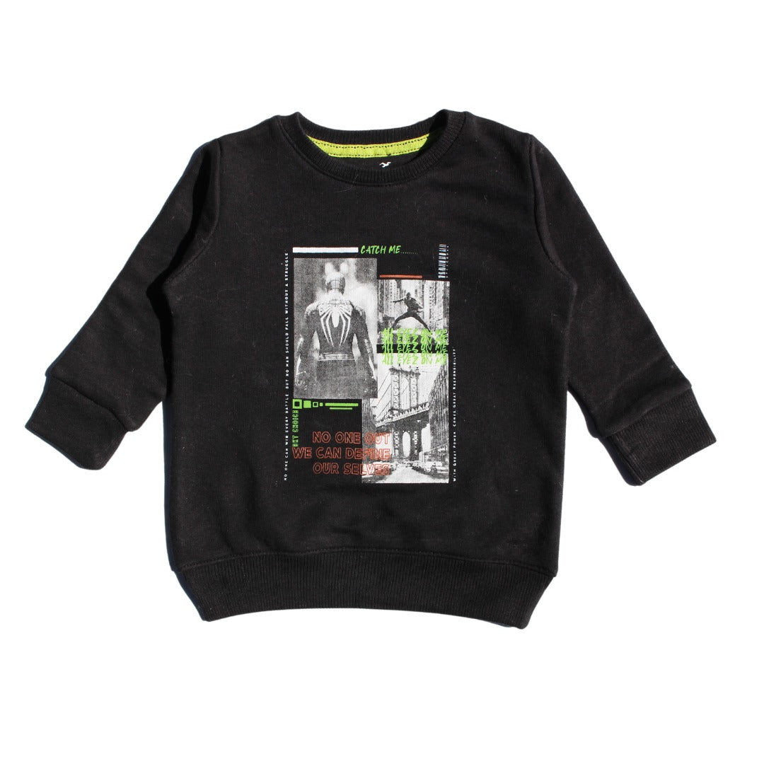 Boys black spiderman sweatshirt