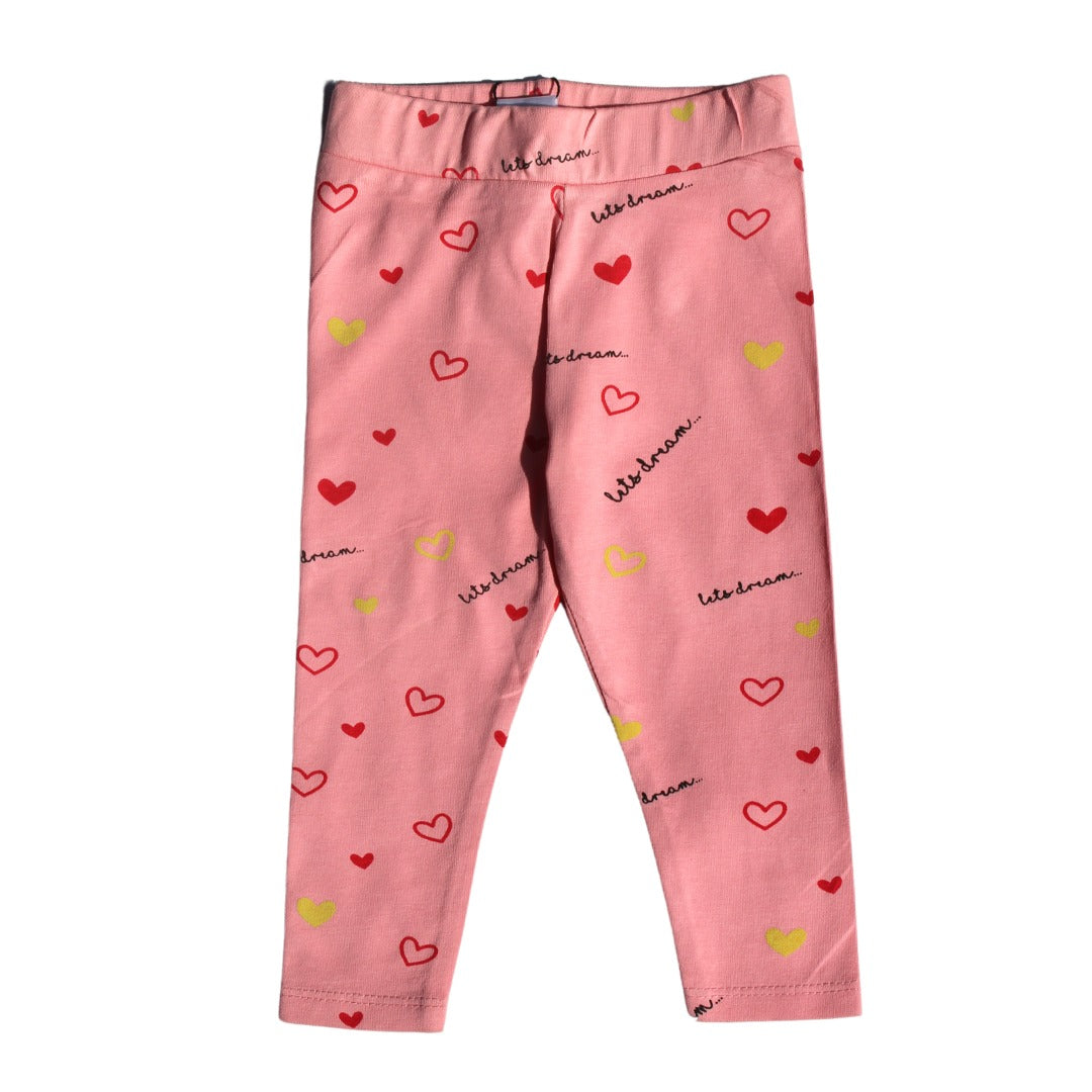 Girls pink trouser with hearts