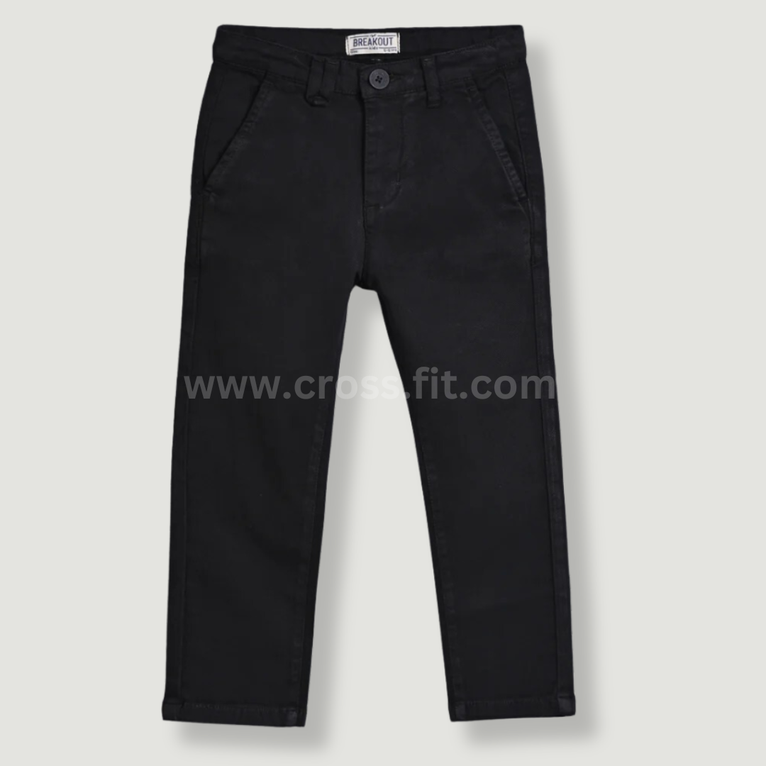 Boys black denim stretch pant